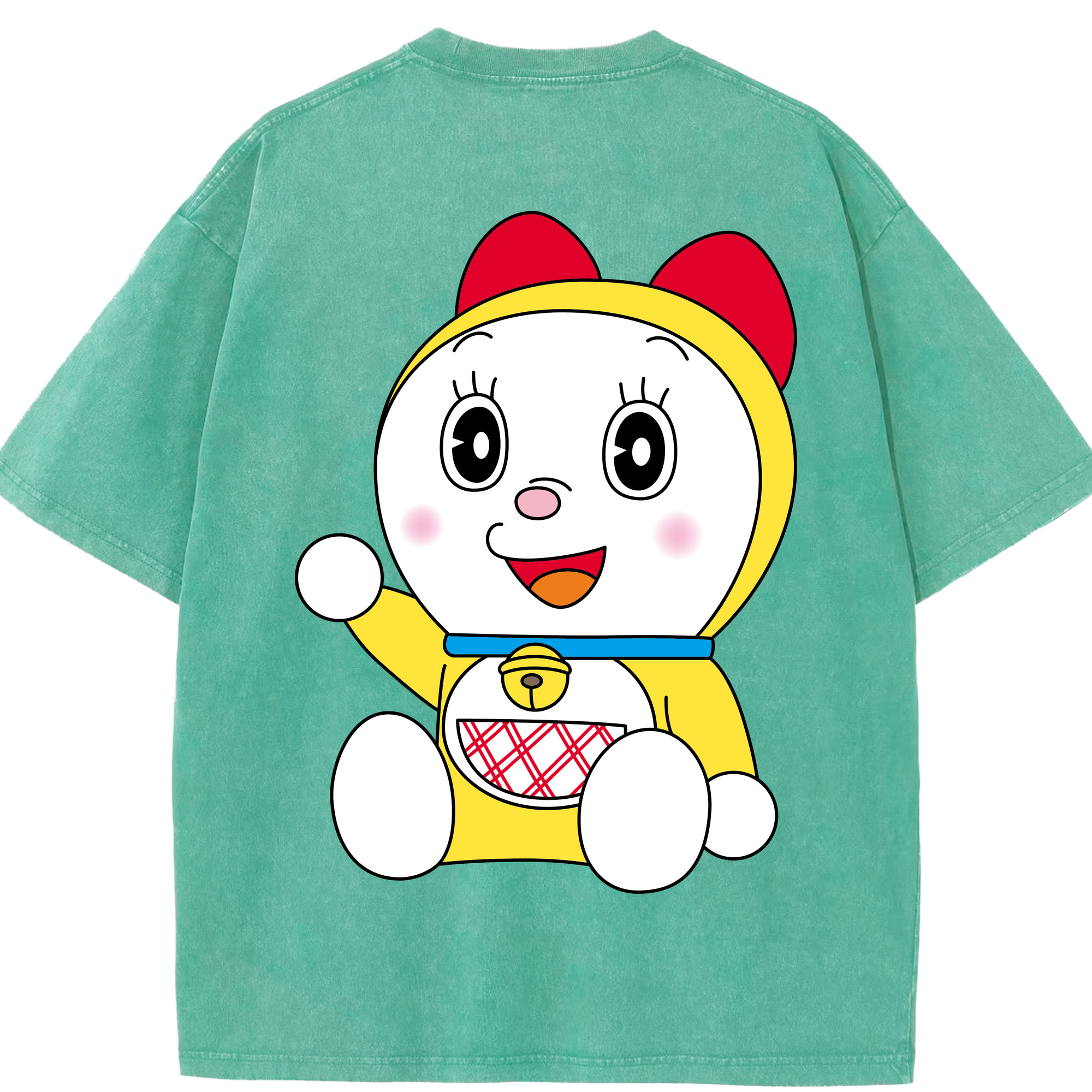 （画像用） ドラえもん ドラミ Doraemon Dorami 綿100% ヴィンテージ風 半袖Tシャツ（背面プリント）